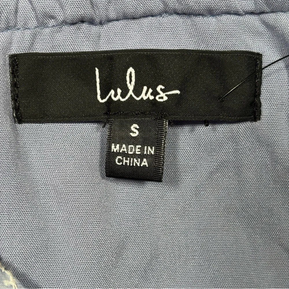 NWT Lulu's Effortless Personality Floral Embroidered Mini Dress Women’s S Blue - Picture 8 of 13